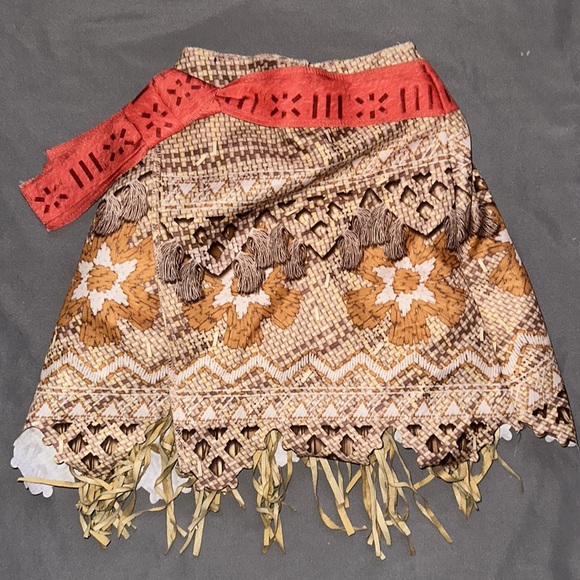 Disney Moana Princess Halloween Costume Size Small 4-6X, Orange Top & Skirt. - Picture 6 of 7